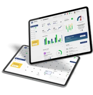 two tablets showing seo agency graphs